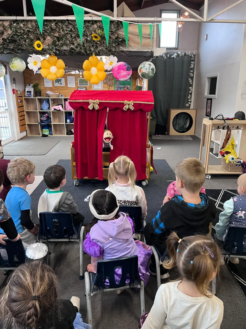 Our own portable stage gives tamariki a place to perform, create, and explore the performing arts. at Parkside Grove